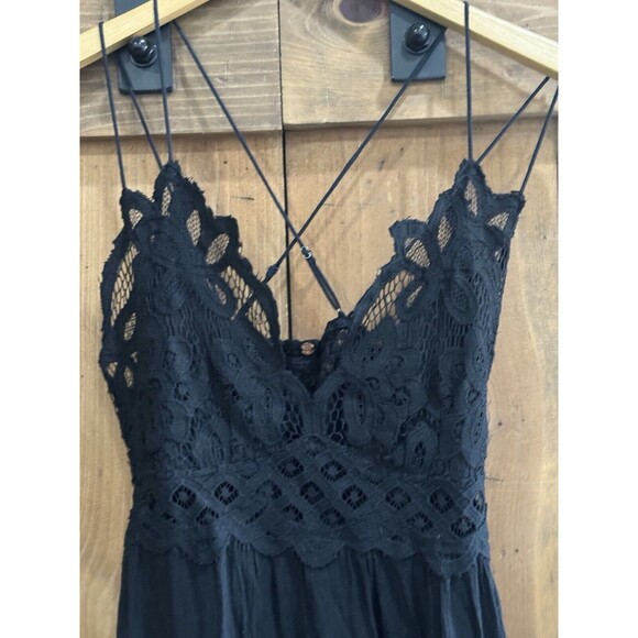 Free People Adella Black Lacey Mini Length Dress Women’s Size Small - Picture 5 of 8